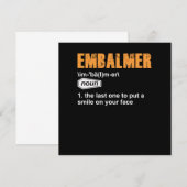 Embalmer Definition Morgue Embalming Funeral Direc Kaart (Voorkant / Achterkant)