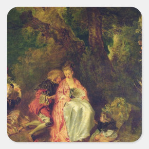 Embarkation for Cythera, c.1717 Vierkante Sticker