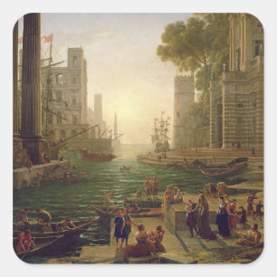Embarkation of St. Paula Romana at Ostia, 1637-39 Vierkante Sticker
