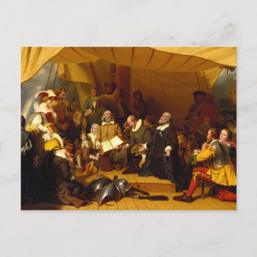 Embarkation of the Pilgrims by Robert Walter Weir Briefkaart (Voorkant)