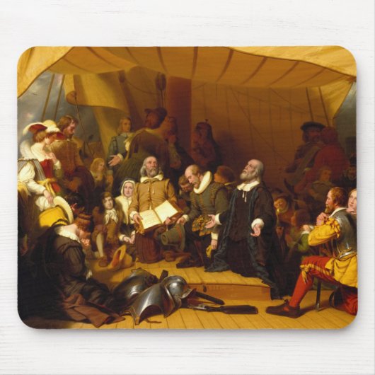 Embarkation of the Pilgrims by Robert Walter Weir Muismat (Voorkant)