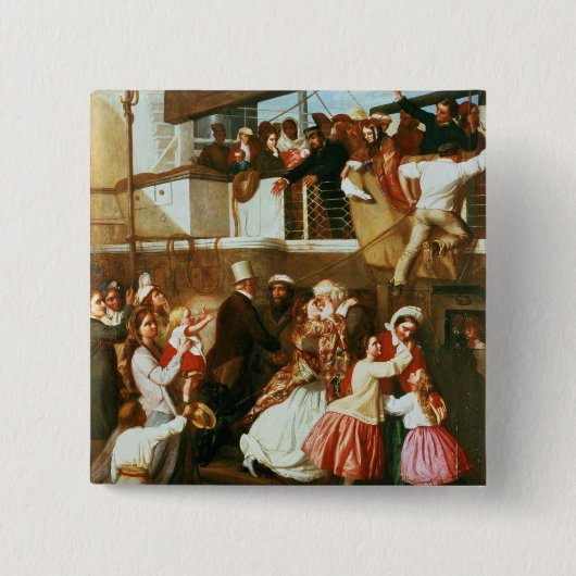 Embarkation Scene Vierkante Button 5,1 Cm (Voorkant)