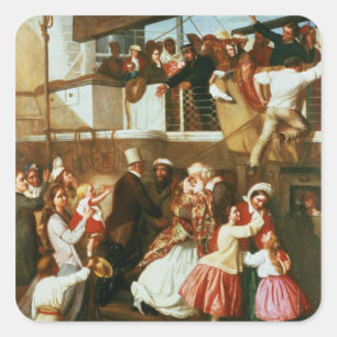 Embarkation Scene Vierkante Sticker