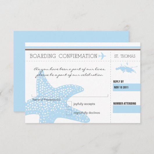 Embarquement Passez RSVP À ST. THOMAS (Devant / Derrière)