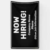 Embaucher maintenant une bannière noire personnali (Vertical)