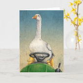 Embden Goose op Tractor Kaarten (Gele Bloem)