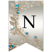 Embellister Gold Blue Stones Bunting Drapeau (Troisième drapeau)