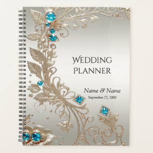Embellister Gold Blue Stones Planner