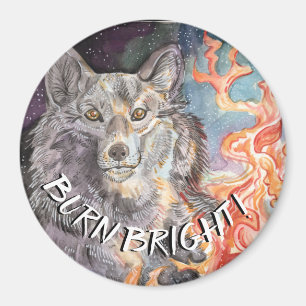 Ember Eyes Wolf Waterverf Magnet Magneet