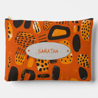 Ember Glow Abstract: Personalized Accessory Pouch Etui