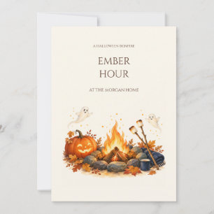 Ember Hour Halloween-kampvuurfeest uitnodiging