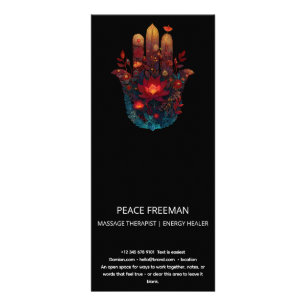 Ember Lotus Hamsa Hand Design Reclamekaart