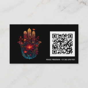 Ember Lotus Hamsa Hand Design Visitekaartje