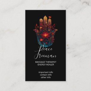 Ember Lotus Hamsa Hand Design Visitekaartje