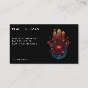 Ember Lotus Hamsa Hand Design Visitekaartje
