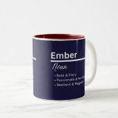 Ember Personalized Name Coffee Mug Tweekleurige Koffiemok (Voorkant rechts)