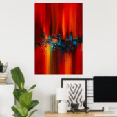 Ember Skyline Abstract Poster (Thuiskantoor)