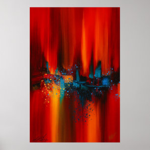 Ember Skyline Abstract Poster
