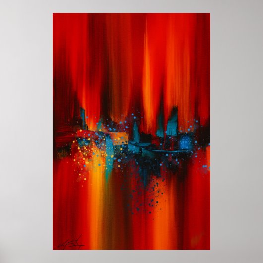 Ember Skyline Abstract Poster (Voorkant)
