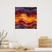 Ember Strata – Abstract Layers of Earth and Fire Poster (Keuken)
