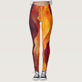 Ember Strata – Abstracte lagen van aarde en vuur Leggings