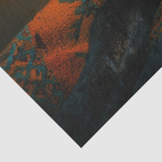 Ember Turquoise Black Wolf Portrait Tissuepapier (Detail)