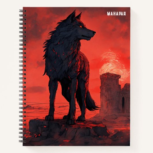 **"Ember Wolf in Ruins" Notitieboek (Voorkant)