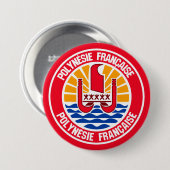 Embleem bij Franse Polynesiaanse Ronde Ronde Button 7,6 Cm (Voorkant /achterkant)