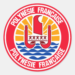 Embleem bij Franse Polynesiaanse Ronde Ronde Sticker