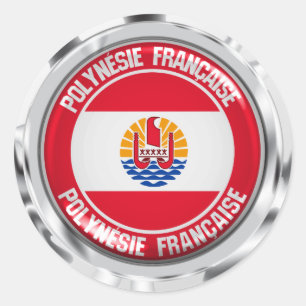 Embleem bij Franse Polynesiaanse Ronde Sticker