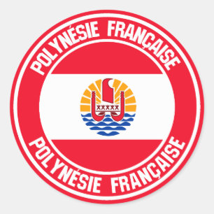 Embleem bij Franse Polynesiaanse Ronde Sticker