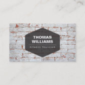 EMBLEEM LOGO OP RUSTIEKE STENEN MUUR VISITEKAARTJE (Voorkant)