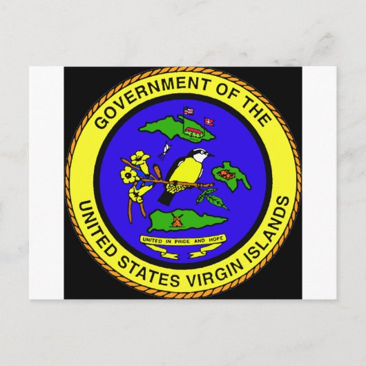 Embleem op de Amerikaanse Maagdeneilanden Briefkaart (Voorkant)