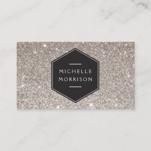  embleem op zilveren glitter Visitekaartje