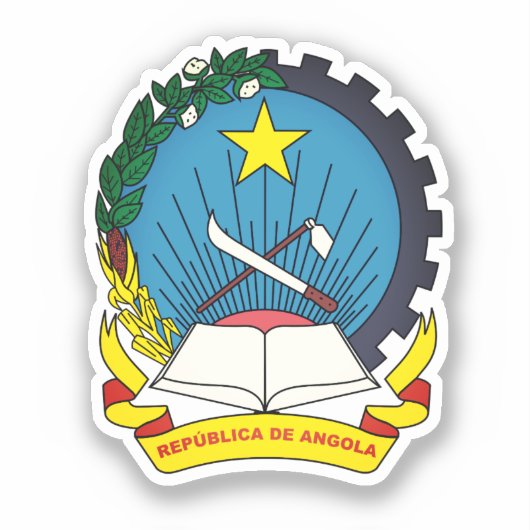 Embleem van Angola Sticker (Voorkant)
