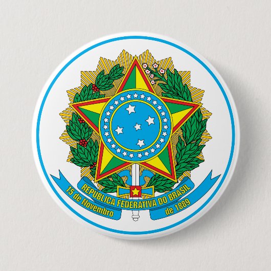 embleem van brazilië ronde button 7,6 cm (Voorkant)