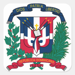 embleem van de dominicaanse republiek vierkante sticker