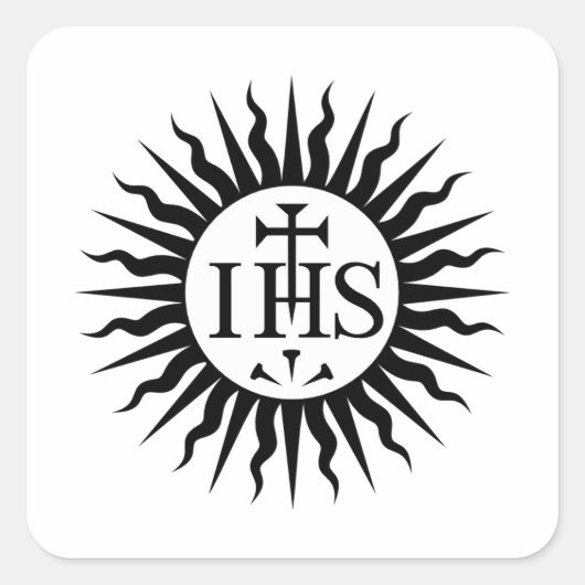 Embleem van de Maatschappij van Jezus Vierkante Sticker (Voorkant)