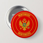 Embleem van de Montenegro-ronde Ronde Button 7,6 Cm (Voorkant /achterkant)