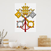 Embleem van de officiële paus van de papacocoaat poster (Keuken)