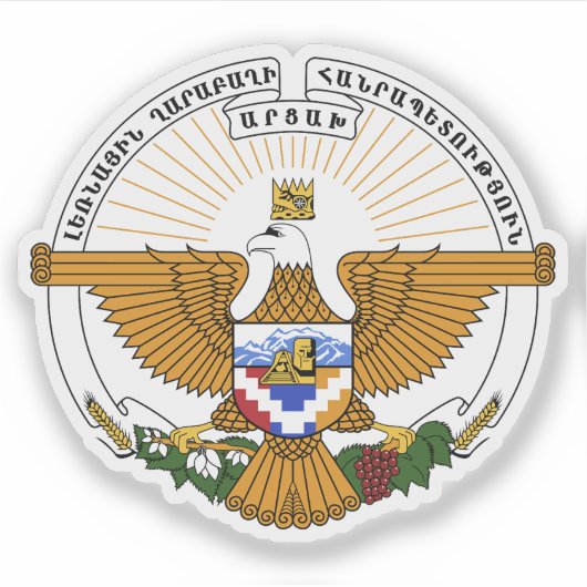 Embleem van de Republiek Artsakh, Armenië Sticker (Voorkant)