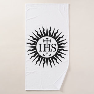 embleem van de Sociëteit van Jezus Monogram Badhanddoek