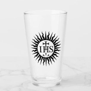 embleem van de Sociëteit van Jezus Monogram Glas