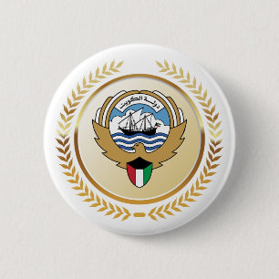 Embleem van de staat Koeweit Ronde Button 5,7 Cm
