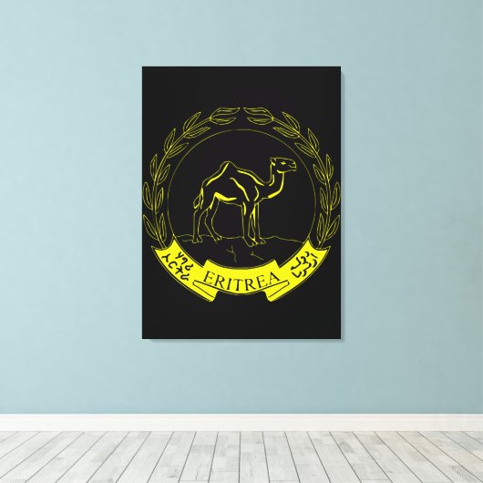 Embleem van Eritrea Poster Canvas Afdruk (Insitu (Houten vloer))