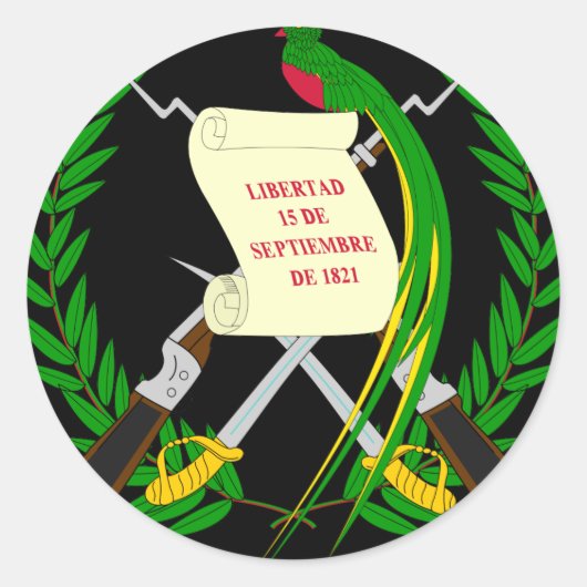 embleem van guatemala ronde sticker (Voorkant)