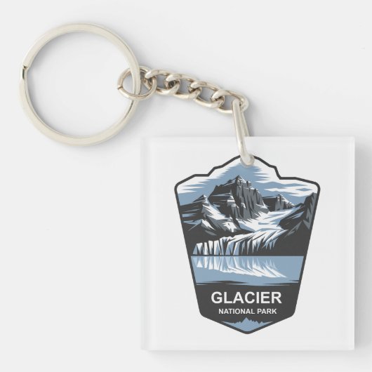 Embleem van het Glacier National Park Sleutelhanger (Voorkant)