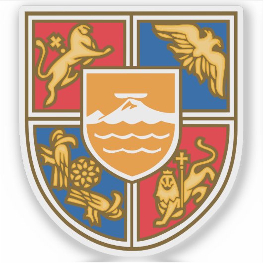 Embleem van het wapen van de Republiek Armenië Sticker (Voorkant)