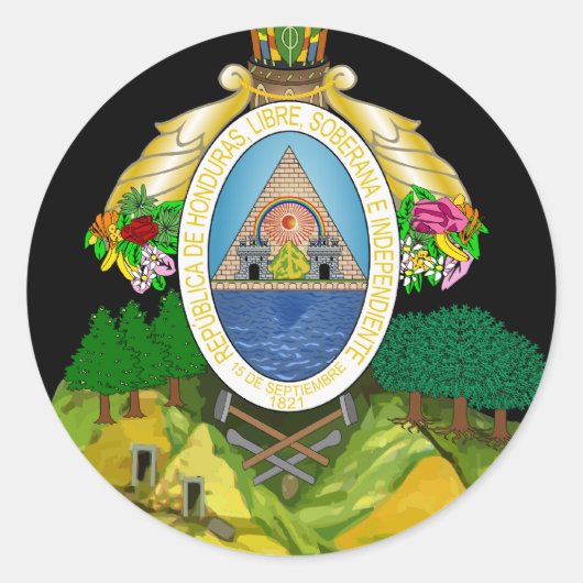 embleem van honduras ronde sticker (Voorkant)
