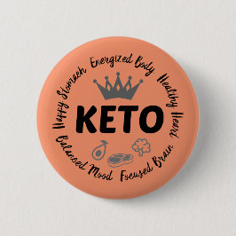 embleem van Keto-voordelen Ronde Button 5,7 Cm